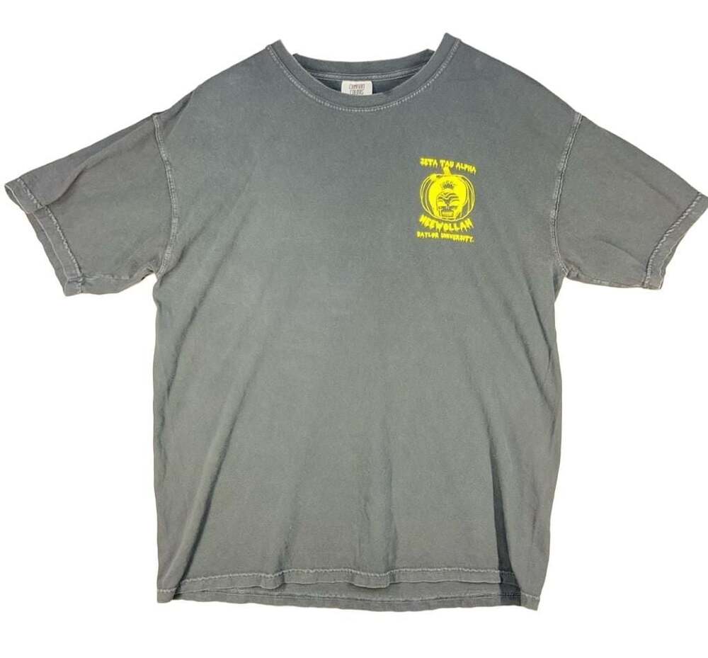 Comfort Colors Zeta Tau Alpha Neewollah Baylor University Halloween T-Shirt Larg